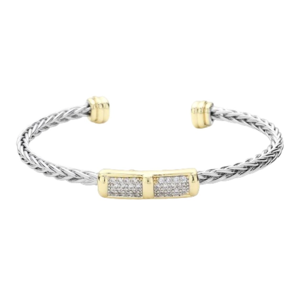 Womens CZ Stone Paved Cuff Custom Jewelry Bracelet